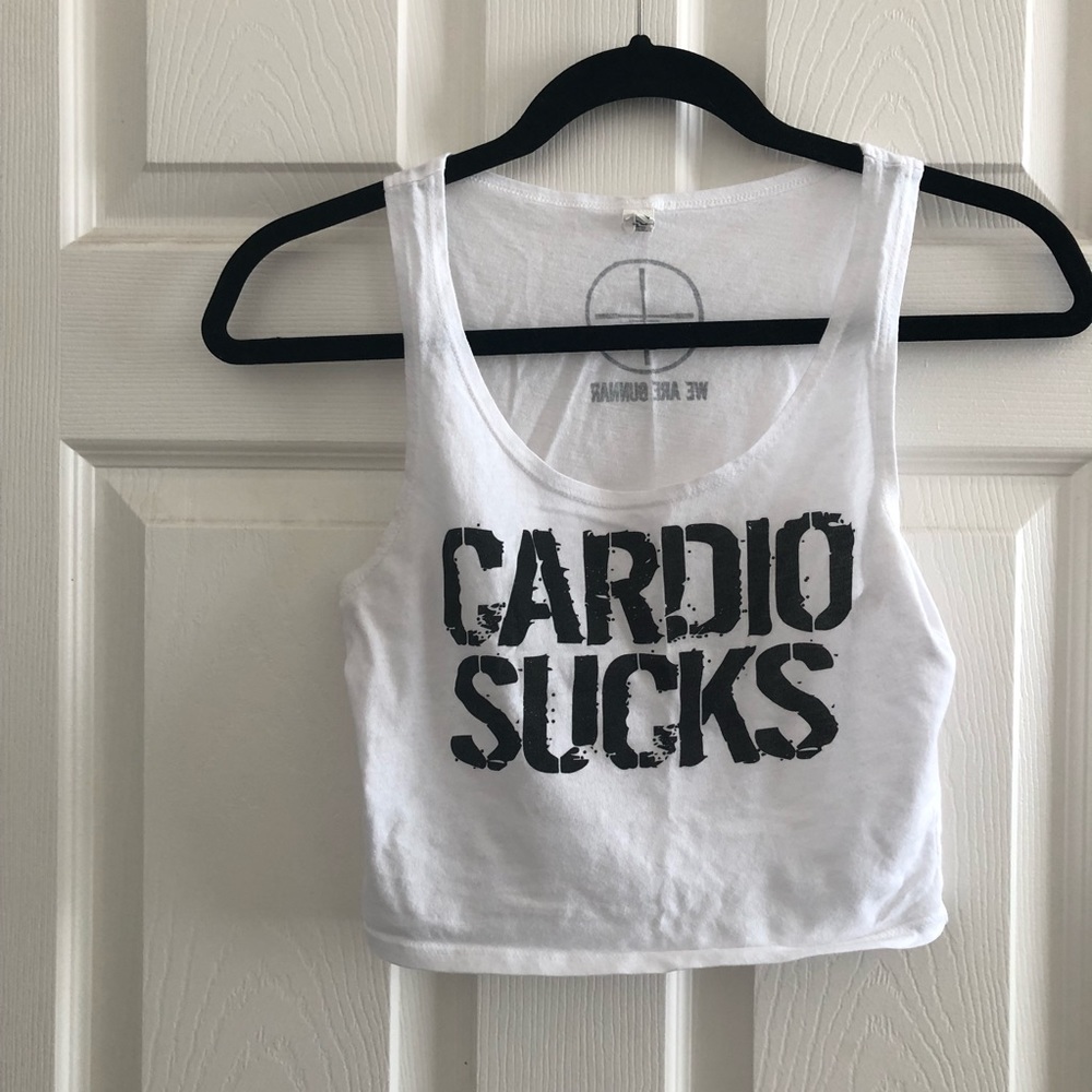 Cardio Sucks Cropped Tank Top